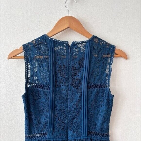 Whistles Rosie Lace Overlay Tiered Panel Midi Dress - Picture 9 of 10